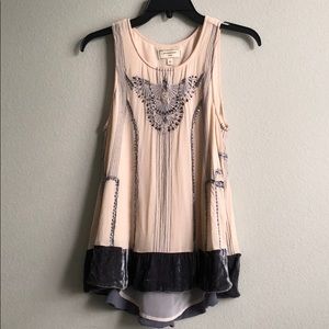 Beaded top with velvet detail